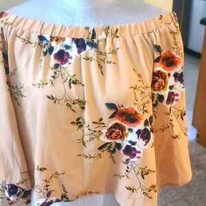 BEAUTIFUL off the shoulder open back. Scarf sleeve. Medium. Floral. Yoins.